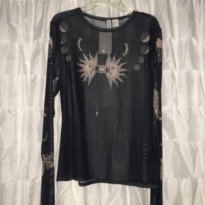 Long Sleeve Mesh Top
